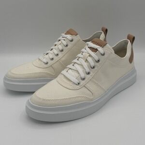 Cole Haan Men's GrandPrø Rally Canvas Court Sneaker Ivory C34713, Size 9 New